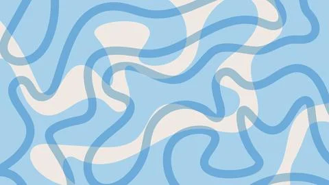 Simple abstract background with blue wavy pattern. Trendy groovy backdrop in Illustrazione stock