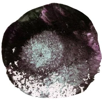 Simple abstract background with bubble, confetti. Watercolor spot on white. Stock Illustration