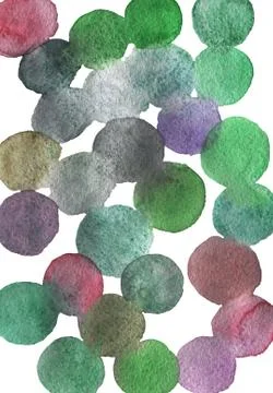 Simple abstract background with bubbles, falling confetti. Watercolor dots. Stock Illustration