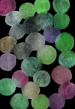 Simple abstract background with bubbles, falling confetti. Watercolor dots. Stock Illustration