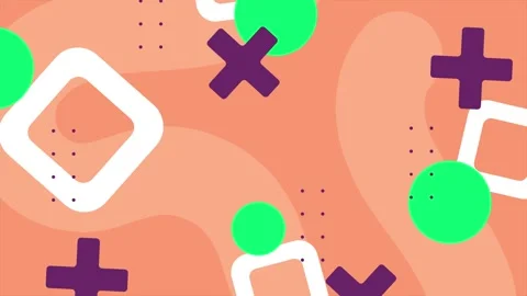 Simple abstract background with colorful geometric shapes and lines in motion Stock Footage 322146148