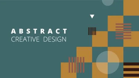 Simple abstract background with geometric elements in flat style. Template fo Stock Illustration