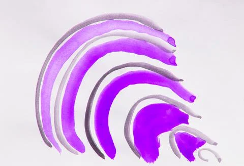 Simple abstract background pattern, with semicircles of diverging waves, pain Stock Illustration