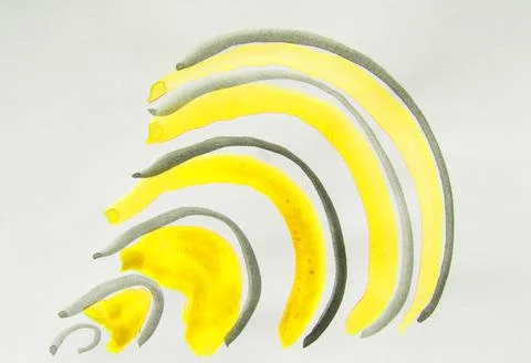 Simple abstract background pattern, with semicircles of diverging waves, pain Illustrazione stock