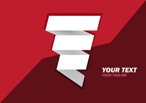 Simple abstract background with a ribbon wrapped around the logo Stock Illustration
