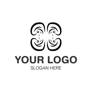 Simple Abstract Black Logo Vector Design Isolated on White EPS 10 Stock Illustration