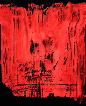 Simple abstract black-red textured watercolor, trendy earthy tones Stock Illustration