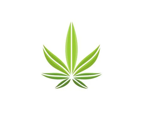 Simple abstract cannabis leaf logo Illustrazione stock
