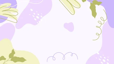 Simple abstract composition with lively shapes and leafy elements seamless 4k Video stock 304861356