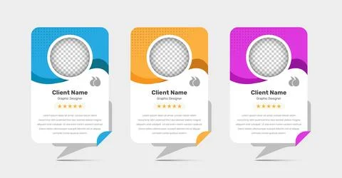 Simple abstract customer feedback and review card template design 스톡 일러스트