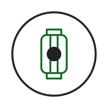 Simple abstract depiction of a rounded rectangle with a central sphere insi.. Stock Illustration