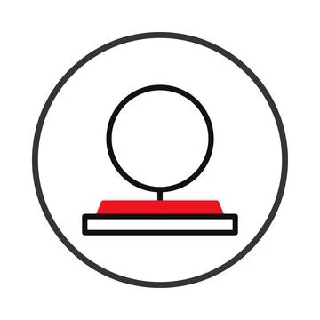 Simple abstract design featuring a stylized circular form above a geometric.. Stock Illustration