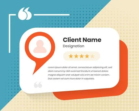 Simple abstract designed client testimonial and customer review social medi.. 스톡 일러스트