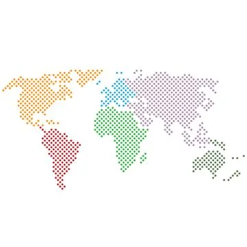 Simple abstract dotted black and white world map icon Illustrazione stock