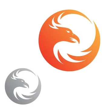 Simple abstract Eagle fire vector icon for graphic design Stock Illustration