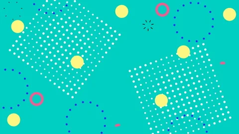 Simple abstract emerald background with trendy geometric retro elements. Looped 스톡 동영상 95750133