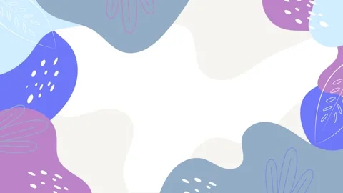 Simple abstract floral designs with smooth curvy lines and soft hues  Stock Footage 304864490