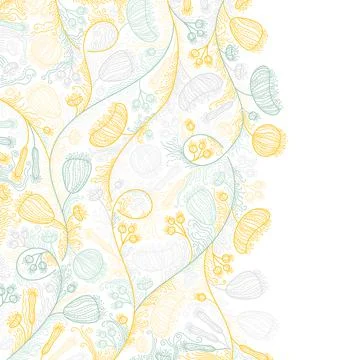 Simple abstract floral pattern in linear style. Great for printing. Stock Illustration
