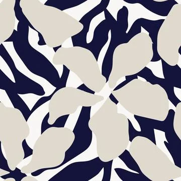 Simple Abstract Floral seamless pattern design Illustration