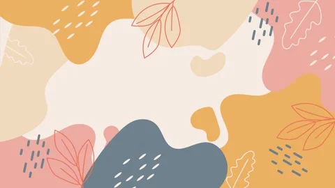 Simple abstract floral shapes with soft hues and graceful curves seamless 4k Video stock 324832329