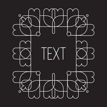 Simple abstract frame for your text with vegetation element Stock Illustration