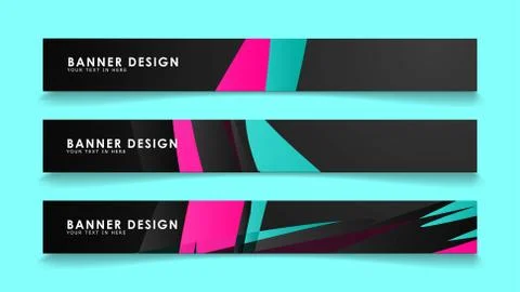 Simple abstract geometric banners with simple geometric banner spray vector b Stock Illustration