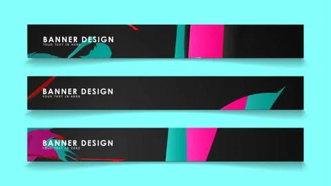 Simple abstract geometric banners with simple geometric banner spray vector b Stock Illustration