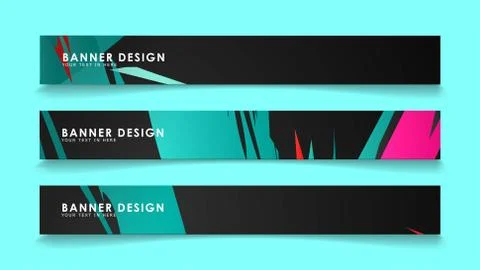 Simple abstract geometric banners with simple geometric banner spray vector b Stock Illustration