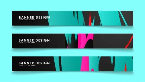 Simple abstract geometric banners with simple geometric banner spray vector b Stock Illustration