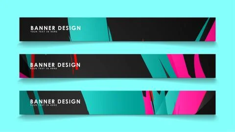Simple abstract geometric banners with simple geometric banner spray vector b イラスト素材