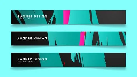 Simple abstract geometric banners with simple geometric banner spray vector b Stock Illustration