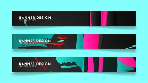 Simple abstract geometric banners with simple geometric banner spray vector b Illustrazione stock