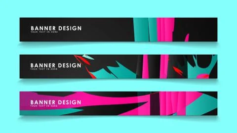 Simple abstract geometric banners with simple geometric banner spray vector b イラスト素材