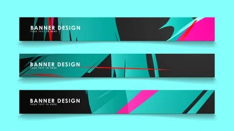 Simple abstract geometric banners with simple geometric banner spray vector b Stock Illustration