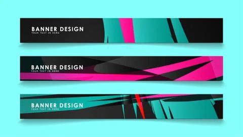 Simple abstract geometric banners with simple geometric banner spray vector b Illustrazione stock