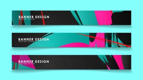 Simple abstract geometric banners with simple geometric banner spray vector b Stock Illustration