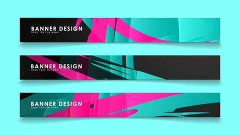 Simple abstract geometric banners with simple geometric banner spray vector b Stock Illustration