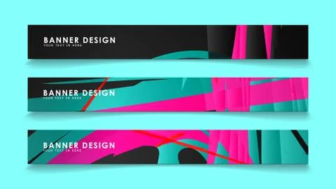 Simple abstract geometric banners with simple geometric banner spray vector b Illustrazione stock