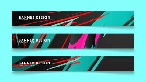 Simple abstract geometric banners with simple geometric banner spray vector b Stock Illustration