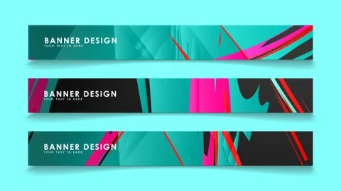 Simple abstract geometric banners with simple geometric banner spray vector b Stock Illustration