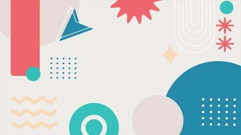 Simple abstract geometric pattern with colorful shapes and modern lines seamless Stock Footage 293268202