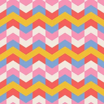 Simple abstract geometric seamless pattern with arror shapes and groovy color イラスト素材