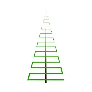 Simple abstract green tree pyramid shape icon Stock Illustration