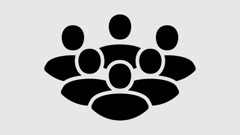 Simple abstract group of people graphic animation. Alpha channel Stock Footage 291956233