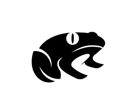 Simple abstract icon black frog logo design illustration Stock Illustration