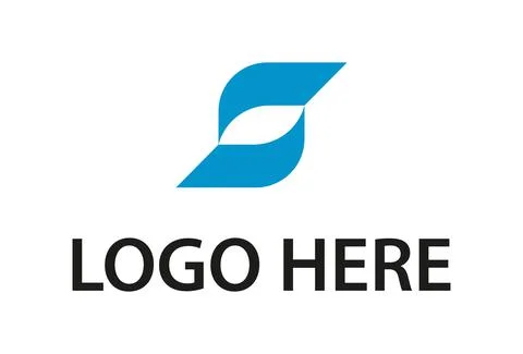 Simple Abstract Infinity Shape Square Blue Color Logo Design	 Stock Illustration