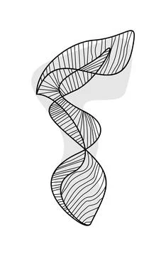 Simple abstract line art vector stock black and white background Stock Illustration