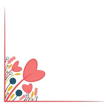 Simple abstract Love decor corner. Elements for banners and cards. Stock Illustration