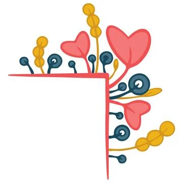 Simple abstract Love decor corner. Elements for banners and cards. Stock Illustration