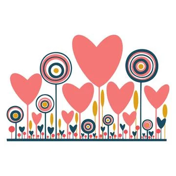 Simple abstract Love decor. Elements for banners and cards. Illustrazione stock